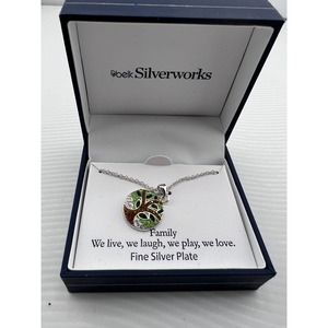 Belk Silverworks Fine Silver Plated Round Pendant‎ Necklace